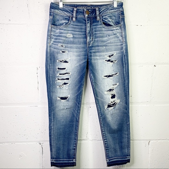 American Eagle Outfitters Denim - American eagle hi-rise jegging distresses crop